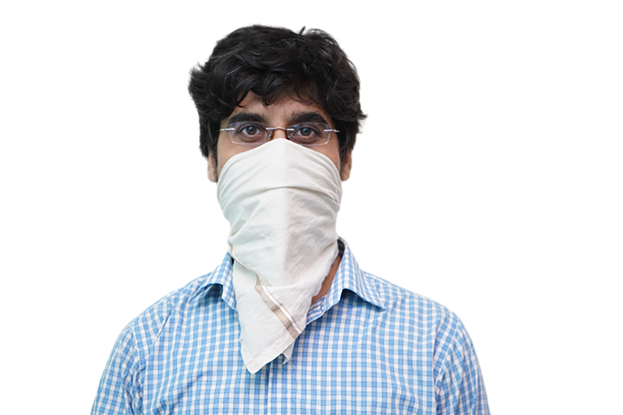 White handkerchief on mouth transparent background PNG