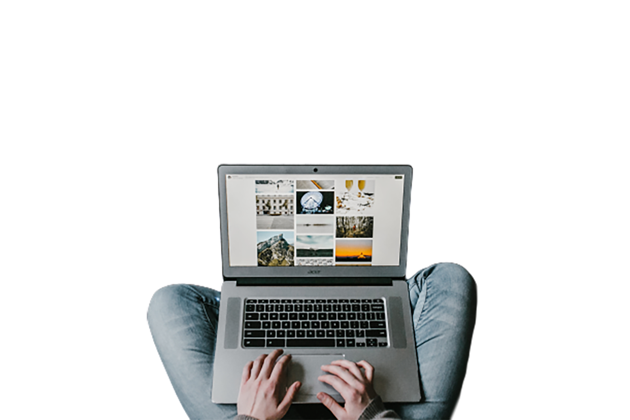 Man working with laptop transparent background PNG