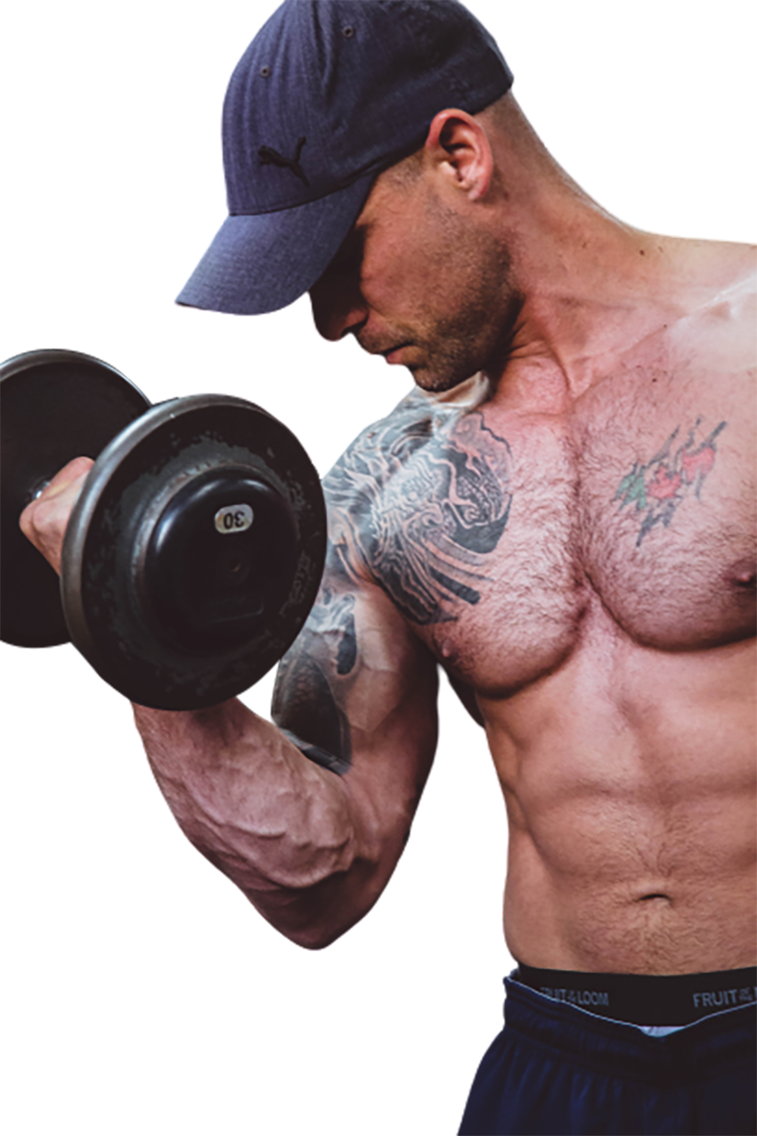 Man showing his hand muscle transparent background PNG
