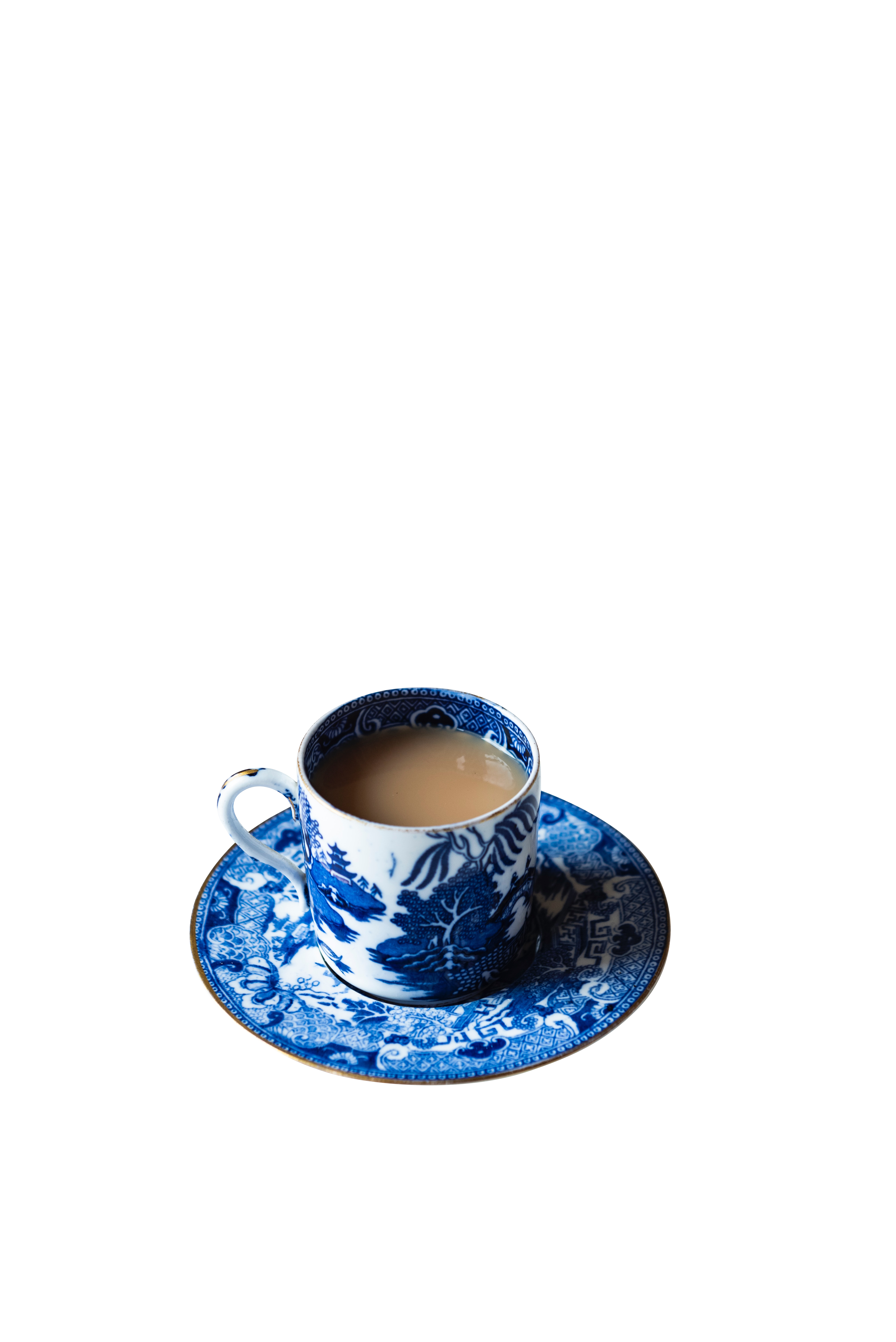 Blue ornamental tea cup Transparent Background PNG